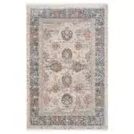 Full image of Babylon Rose Rug, showcasing its intricate medallion design with navy, beige, and terracotta tones.