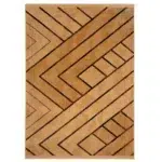 Top view of Alhambra Geometric Rug with bold geometric patterns in sandy beige.