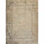 Full view of the Bukhara Aesthetics Rug, a 480 reeds, 1600 density carpet featuring a distressed Persian-inspired design in beige, muted blue, and earthy tones, perfect for luxury interiors and wholesale buyers.