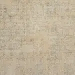 Close-up view of the Bukhara Aesthetics Rug, featuring an intricate Persian-inspired distressed design in beige, ivory, and muted blue tones. A luxury 480 reeds carpet perfect for wholesale buyers, interior designers, and premium hospitality spaces.