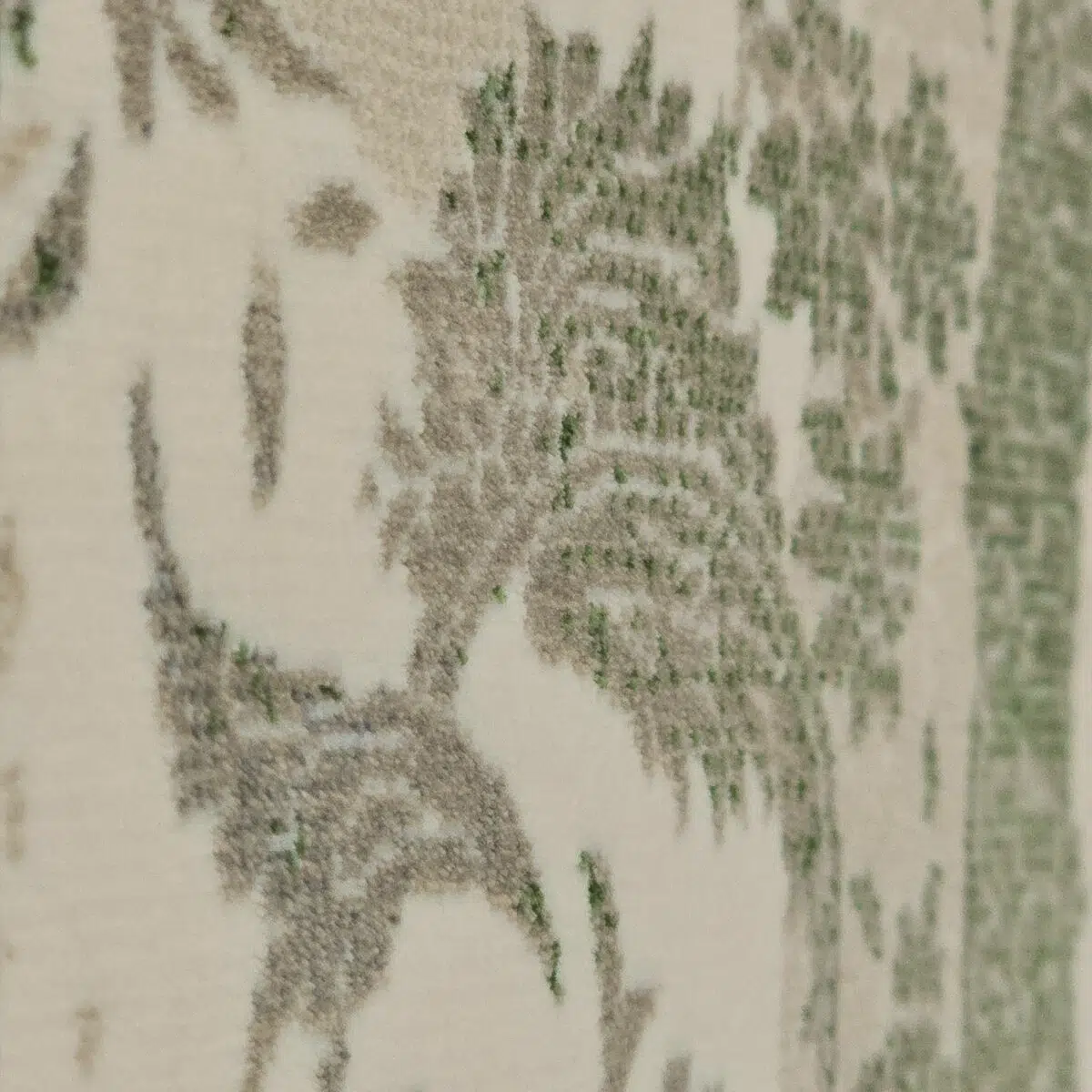 Extreme close-up of Celestial Carpet’s pile texture, showcasing its 1200 reeds, 3600 density weaving, and raised floral detailing for luxury interiors and premium wholesale buyers.