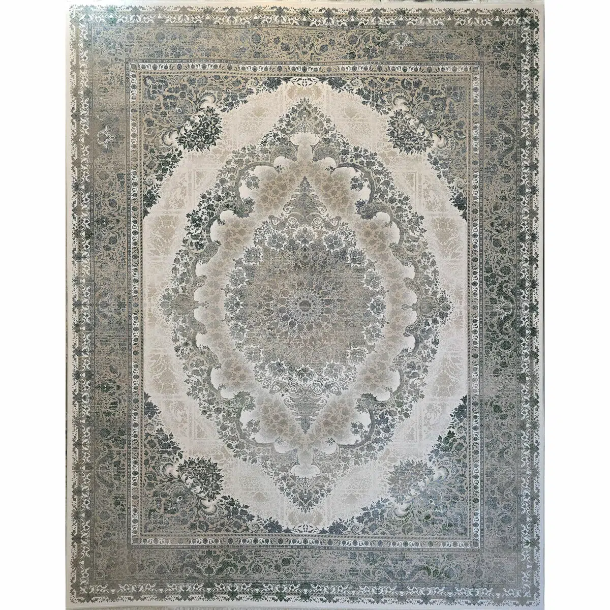 Celestial Carpet – Persian 1200 Reeds Rug with Floral Medallion Design