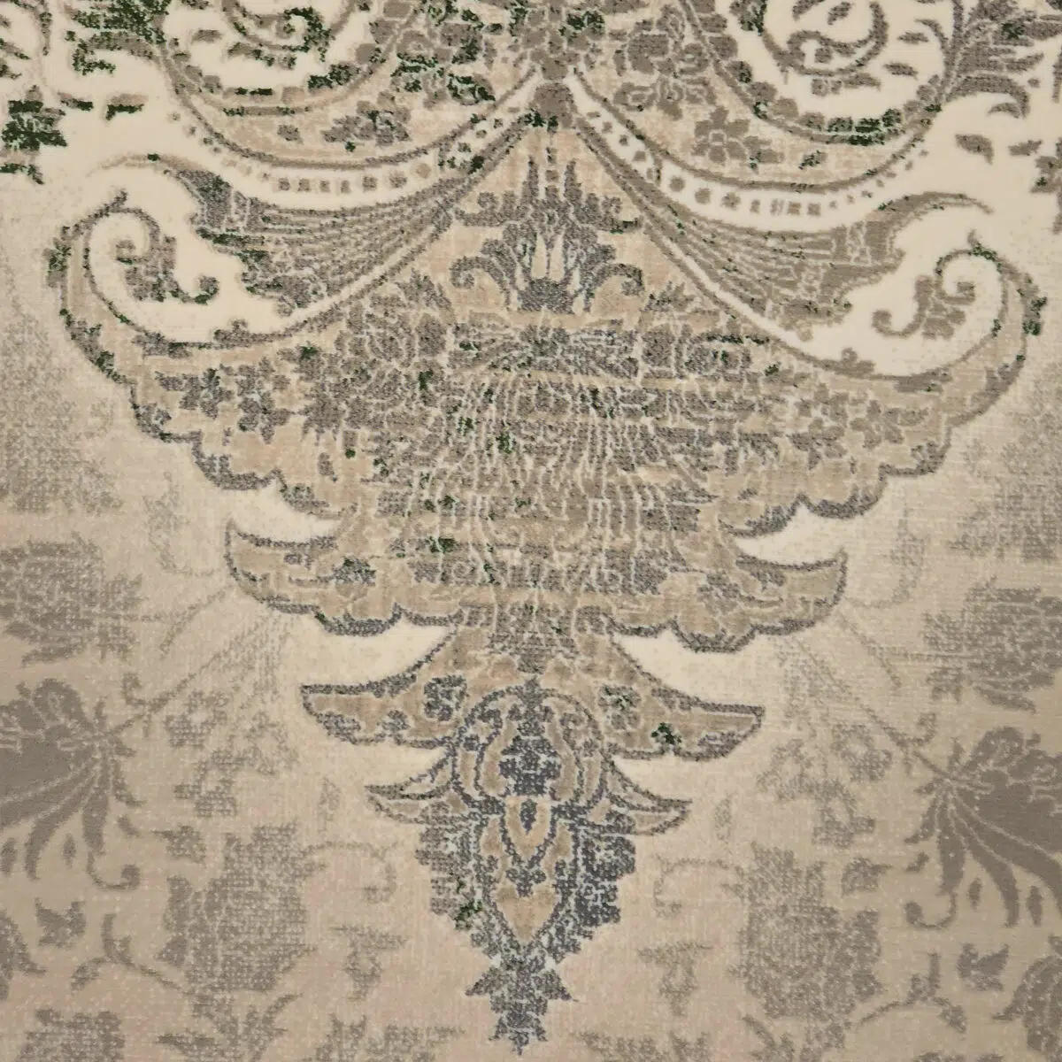 Macro close-up of Celestial Carpet, showcasing intricate floral detailing, Persian medallion patterns, and high-density weaving (1200 reeds, 3600 density) for luxury interiors and premium wholesale buyers.