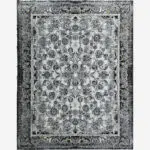A full-frame image of the Dubai Carpet displaying its intricate patterns and luxurious distressed finish.