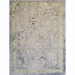 A full-view image of the Najran Carpet, showcasing its intricate floral pattern and soft gold-silver tones, perfect for luxury interiors.