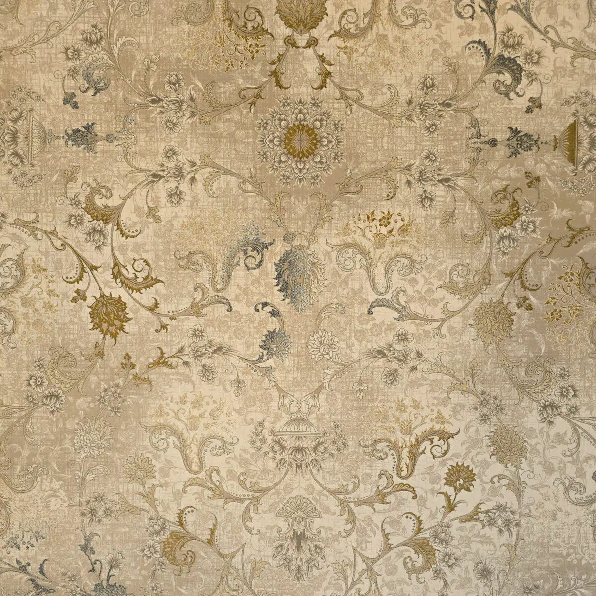 Noor Carpet – Exquisite Persian Floral Motifs in Beige Gold