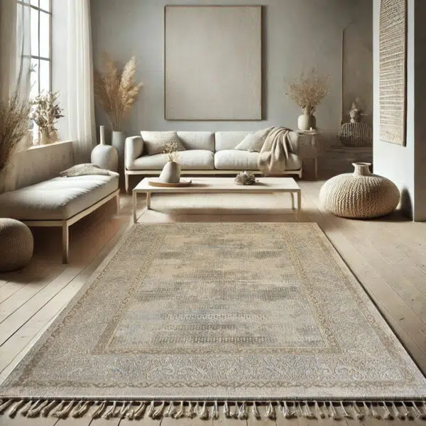 Samarkand Carpet – A classic Persian rug with intricate patterns and soft beige tones, perfect for luxury interiors.