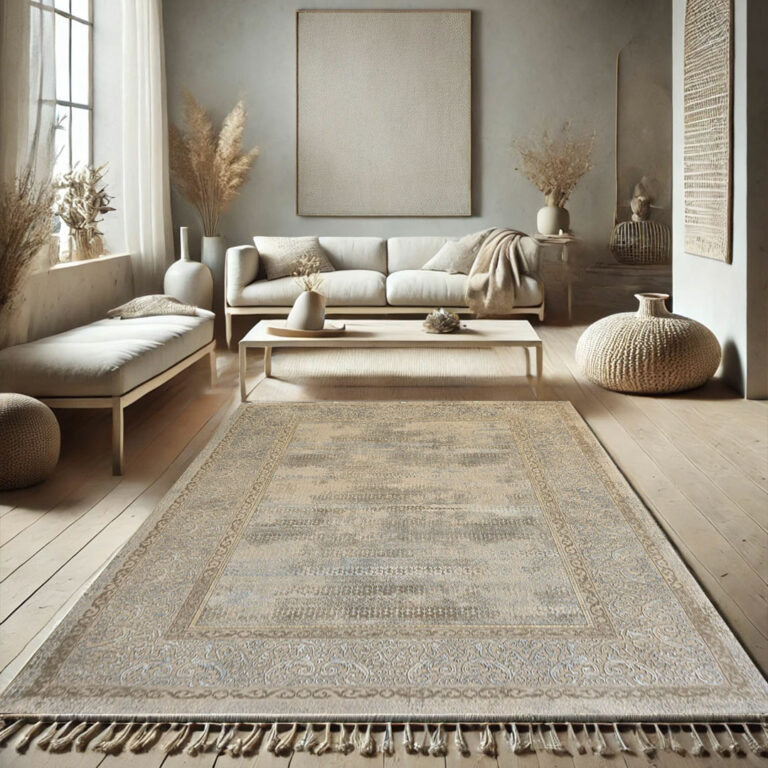 Samarkand Carpet – A classic Persian rug with intricate patterns and soft beige tones, perfect for luxury interiors.