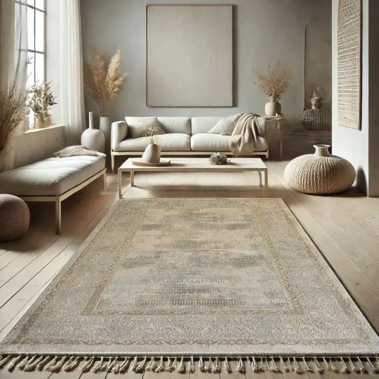 Samarkand Carpet – A classic Persian rug with intricate patterns and soft beige tones, perfect for luxury interiors.