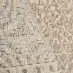 A detailed view of the Seville Moorish Carpet’s jute and cotton backing, showcasing its durability and premium craftsmanship.