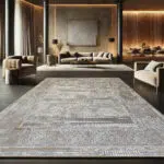 Andalus modern rug featuring geometric patterns with a sophisticated neutral palette, perfect for luxury interiors.