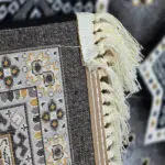 Close-up of the Kuwait Royal Carpet fringe and border, showcasing fine craftsmanship and intricate details.