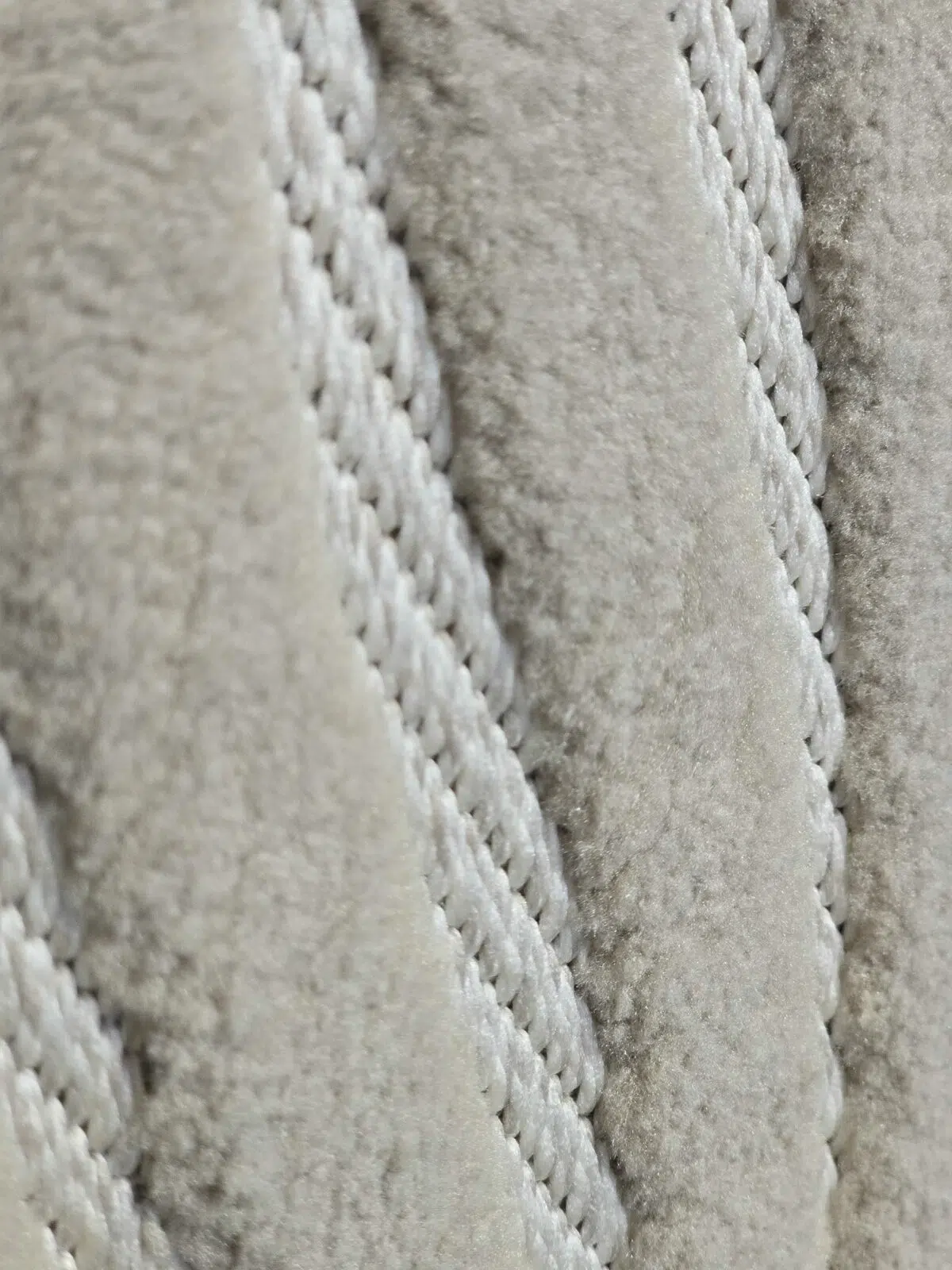 Perspective shot of Atlas rug’s surface texture layers
