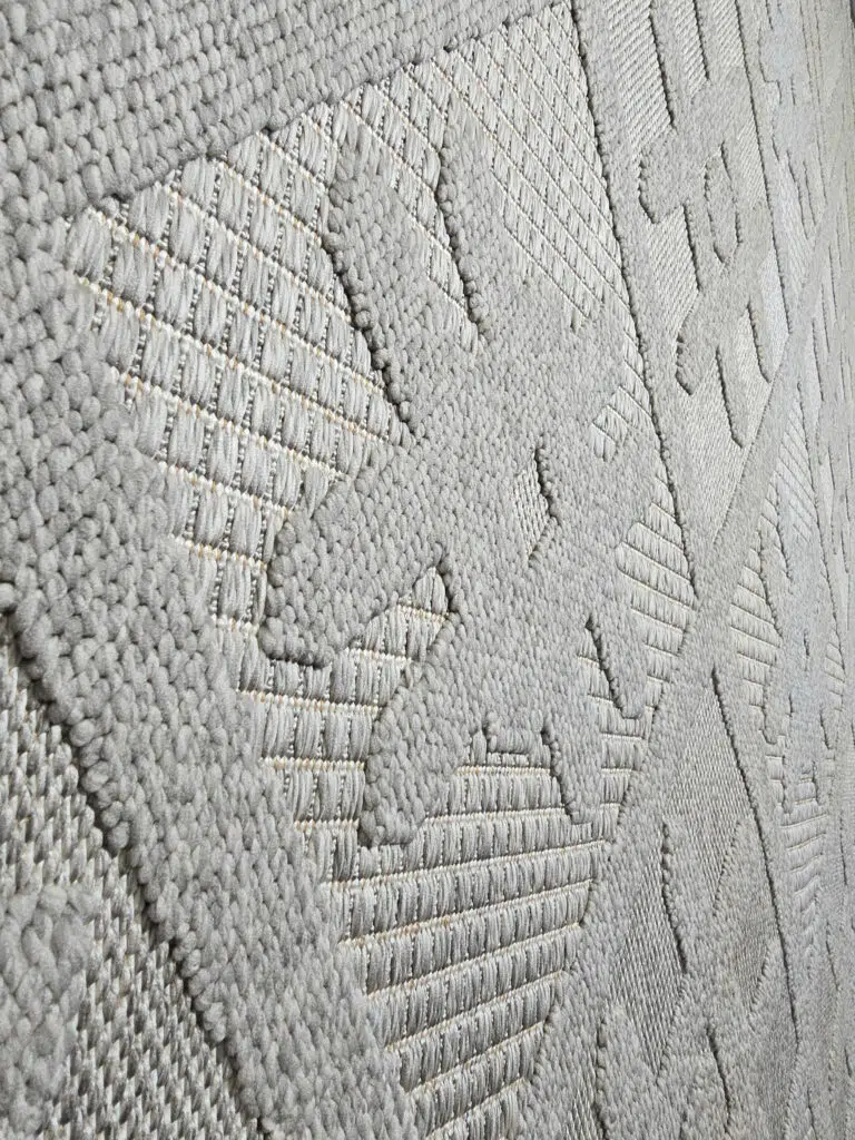 Skyline carpet macro showing silky texture and raised chevron