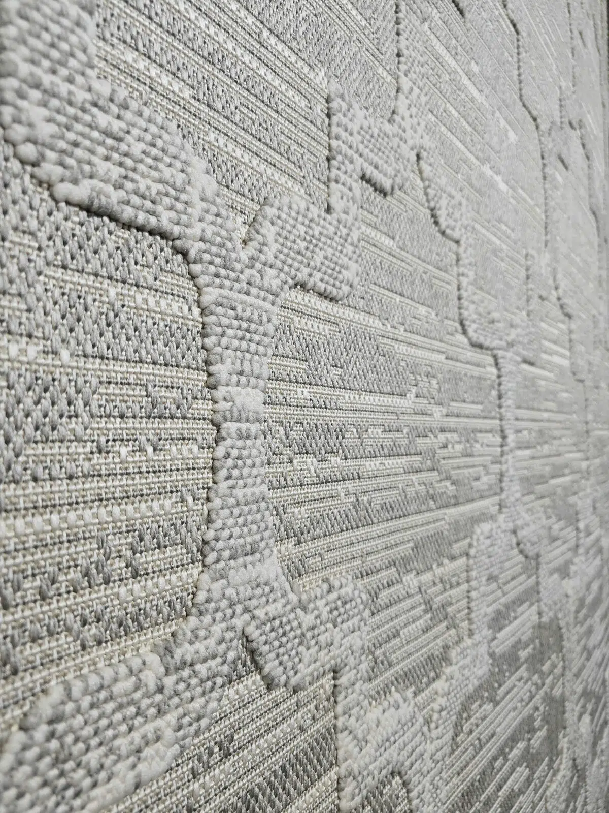 Oblique texture view of Twilight rug with subtle modern geometry