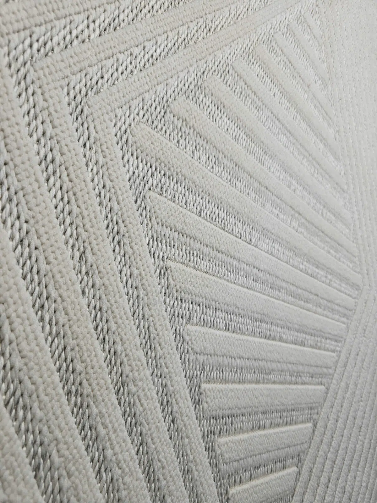tight shot of precision weaving on Solaris Rug pattern