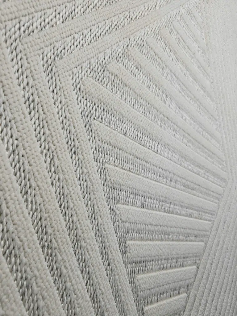 tight shot of precision weaving on Solaris Rug pattern