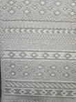 Extreme close-up of Equinox rug’s looped weave with grey and white yarns