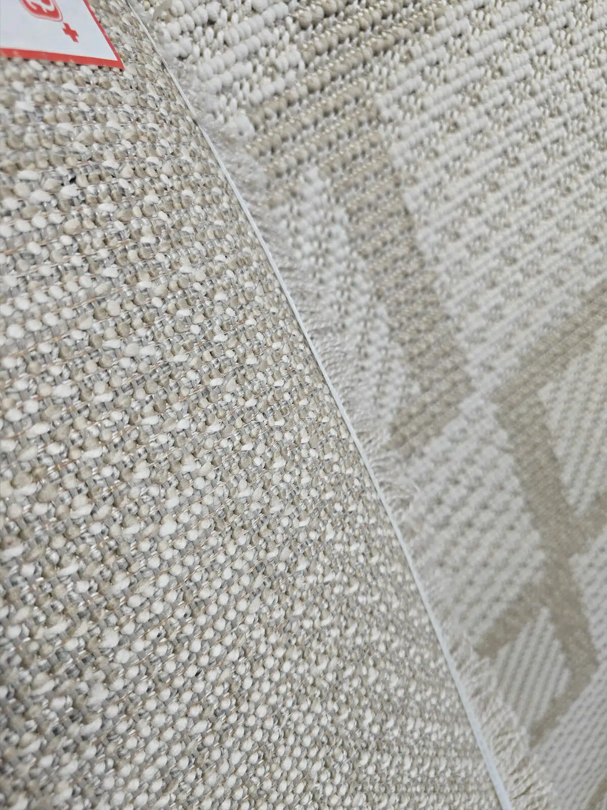 Close-up of the backing and weave quality of the Nocturne rug