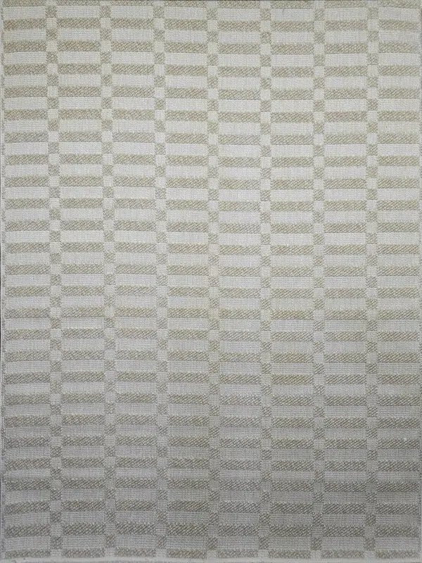 Full view of Umbra checkered beige modern rug.