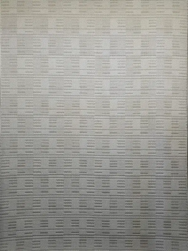 Top-down view of the Vortex rug with balanced square pattern layout