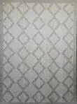 Complete flat layout of Zephyr rug with textured diamond grid design