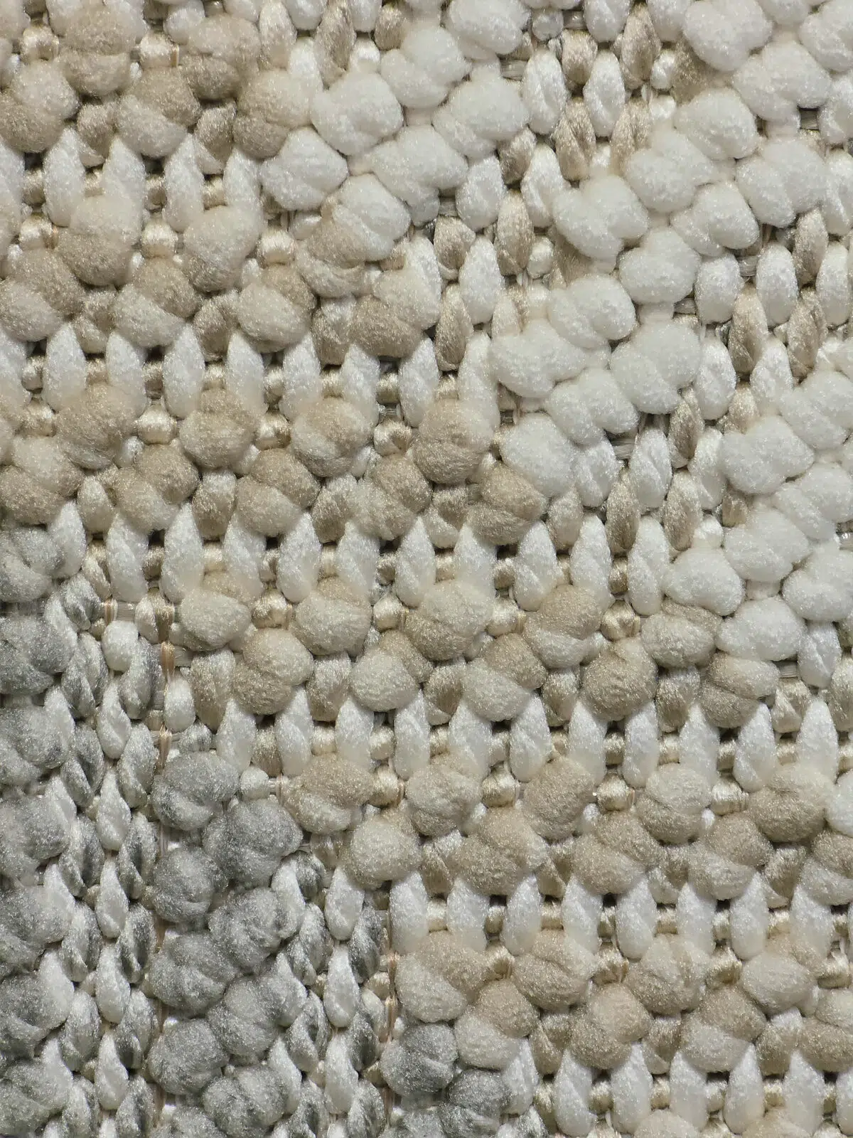 Macro close-up of Crater rug fibers and weaving