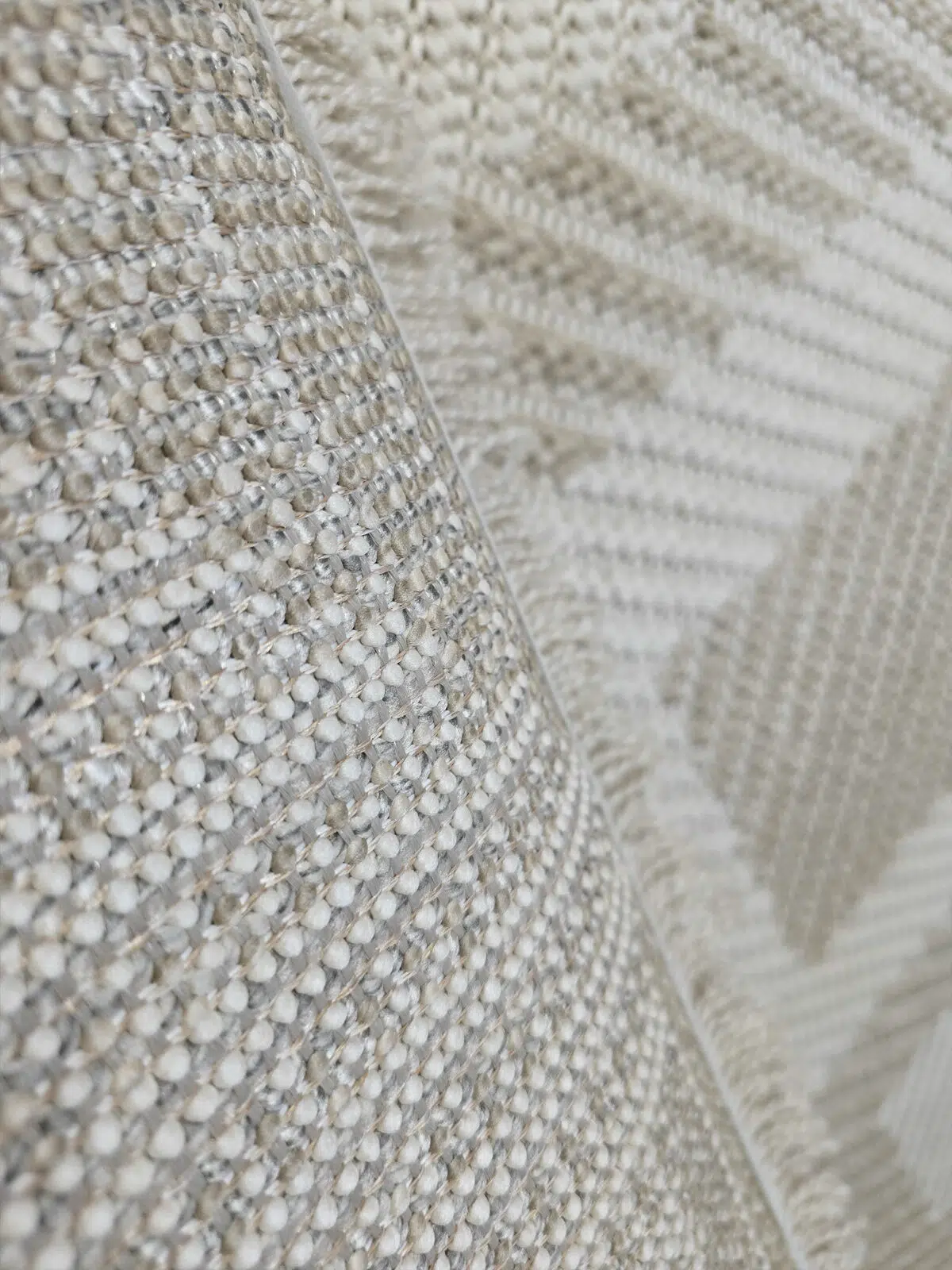 Close view of Comet rug backing weave