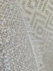 Full vertical display of Oberon rug with white fringe finish